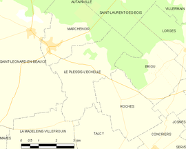 Mapa obce Le Plessis-l’Échelle