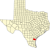 Округ Нюесес на мапі штату Техас highlighting
