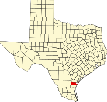 Map of Texas highlighting Nueces County.svg