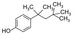 Strukturformel von 4-tert-Octylphenol