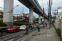 The scenery surrounding the station, visible in the background