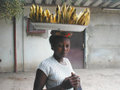 Image 39A woman carrying bananas. (from Culture of the Democratic Republic of the Congo)