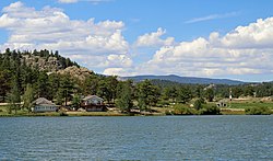 Ramona Lake, with the community park on the right.