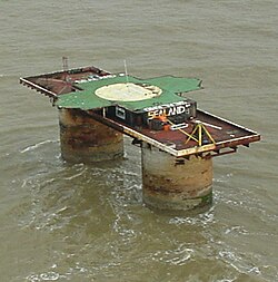 Pemandangan udara kerajaan sealand pada tahun 1999