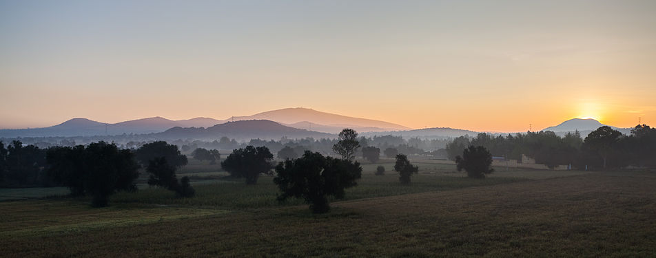 Sunrise landscape in Huitzila, Morelos, Mexico.