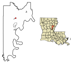 Location of Harrisonburg in Catahoula Parish, Louisiana.