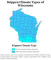 Image 53Köppen climate types of Wisconsin, using 1991-2020 climate normals. (from Geography of Wisconsin)