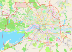 Mapa konturowa Królewca, w centrum znajduje się punkt z opisem „Sobór katedralny”