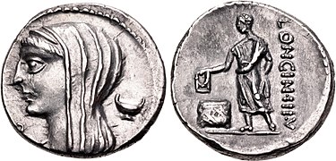 63 BC, L. Cassius Longinus (Vesta/voter casting vote).