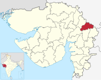 मानचित्र जिसमें महीसागर ज़िला Mahisagar district મહીસાગર જિલ્લો हाइलाइटेड है