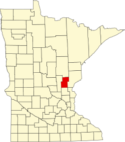 map of Minnesota highlighting Kanabec County