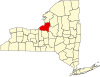 Map of New York highlighting Oswego County