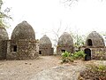 Meditation "caves" built in 1976–1978 using stones from the Ganges