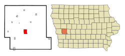 Location of Harlan, Iowa