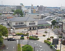 Shimodate station from SPICA building.jpg