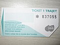 Scan d’un ticket de bus 1 trajet Solo (valable une heure) du réseau.