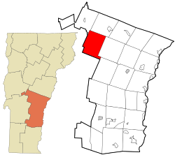 Location in Windsor County and the state of Vermont.