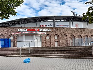 Das Leuna-Chemie-Stadion im Dezember 2021