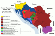 Antiga Iugoslavia durante a guerra.