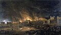 Detail of painting from 1666 of the Great Fire of London