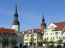 Rådhuset og Korskirken i Spremberg