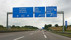 Die A66 am Wiesbadener Kreuz in Richtung Frankfurt am Main