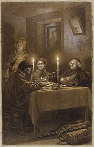 Jean Valjean et Mgr Myriel. Illustration de Frédéric Lix, vers 1879-1880.