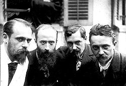 balról jobbra: Ker-Xavier Roussel, Édouard Vuillard, Romain Coolus, Félix Vallotton (1899)