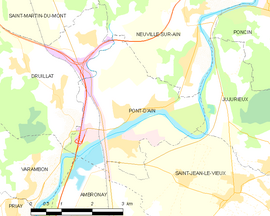 Mapa obce Pont-d'Ain