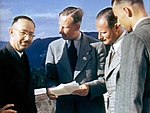 Reinhard Heydrich tillsammans med Heinrich Himmler, Karl Wolff och Heydrichs adjutant Hans-Hendrik Neumann vid ett möte på Berghof år 1939.