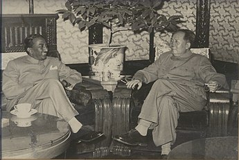 Wilmot A. Perera, first Ceylonese ambassador to China, with Chairman Mao