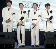 L-R: Jinwoon, Jo Kwon, Changmin, and Seulong