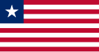 Flag of Liberia (Gules, five barrulets argent)