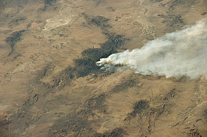 (at photo, bottom-right) Animas and Playas Valleys, with Alamo Hueco Mountains, and south section of Big Hatchet Mountains