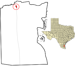 Location in Kenedy County and the state of Texas