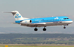 KLMシティホッパーのフォッカー70 (ブリストル国際空港)