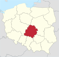 Позиција војводства на карти Пољске