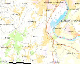 Mapa obce Anse