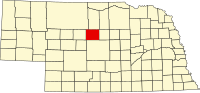 Map of Nebraska highlighting Blaine County