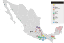 carte des principales langues indigènes du Mexique