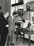 Keith Kissack with Charles III, then Prince of Wales, at the museum in its Priory Street location in 1975