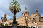 Church and a palm tree in front