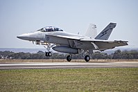 Um caça FA 18F Super Hornet da Força Aérea Australiana.