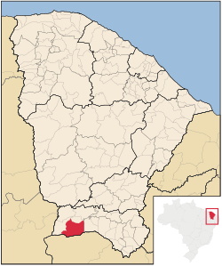 Localização de Araripe no Ceará