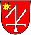 In Rot ein silbernes Hauszeichen, im Obereck ein achtstrahliger goldener Stern (Kronach-Vogtendorf)