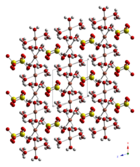 硫酸銅(II)五水和物の銅原子周りの配位構造(拡大)