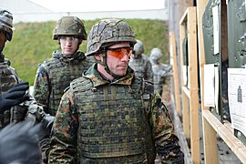 German body armour cover and helmet cover in Flecktarn