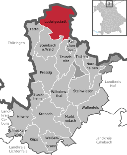 Läget för Ludwigsstadt i Landkreis Kronach