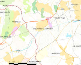 Mapa obce Gallargues-le-Montueux