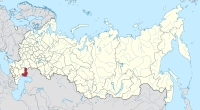 Die ligging van Astrachan-oblast in Rusland